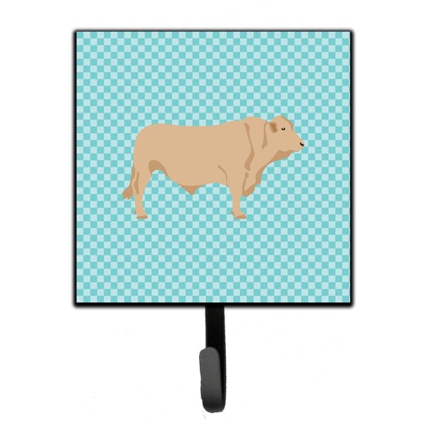 Carolines Treasures Charolais Cow Blue Check Leash or Key Holder BB8000SH4 - main